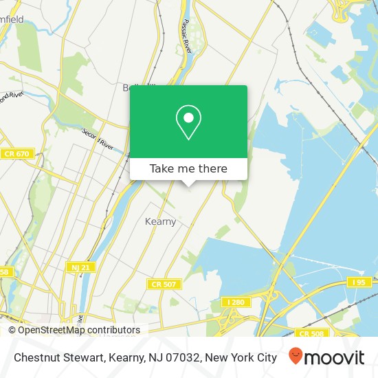 Mapa de Chestnut Stewart, Kearny, NJ 07032