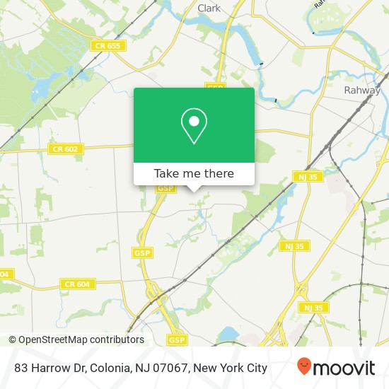 83 Harrow Dr, Colonia, NJ 07067 map