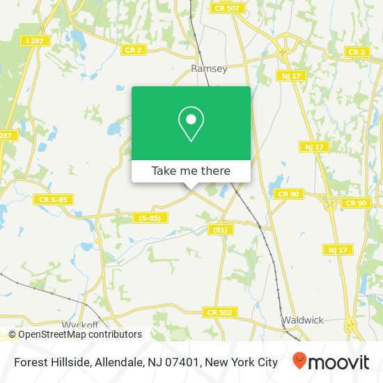 Mapa de Forest Hillside, Allendale, NJ 07401