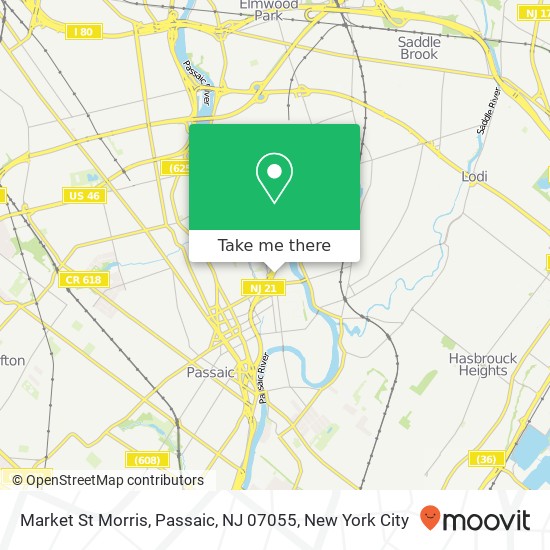 Mapa de Market St Morris, Passaic, NJ 07055