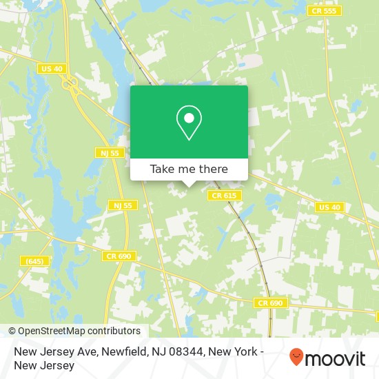 New Jersey Ave, Newfield, NJ 08344 map