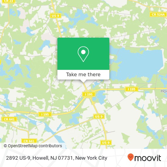 Mapa de 2892 US-9, Howell, NJ 07731