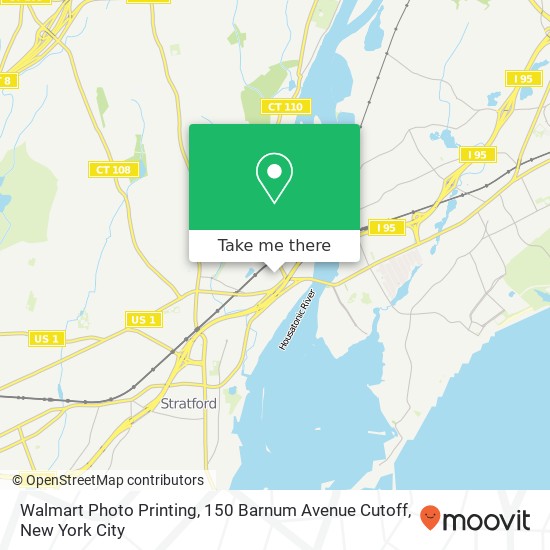 Walmart Photo Printing, 150 Barnum Avenue Cutoff map