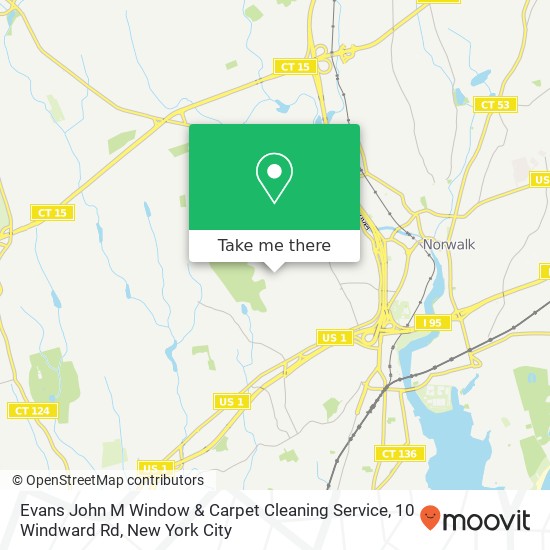 Mapa de Evans John M Window & Carpet Cleaning Service, 10 Windward Rd