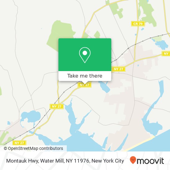 Mapa de Montauk Hwy, Water Mill, NY 11976