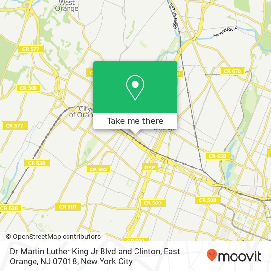 Mapa de Dr Martin Luther King Jr Blvd and Clinton, East Orange, NJ 07018