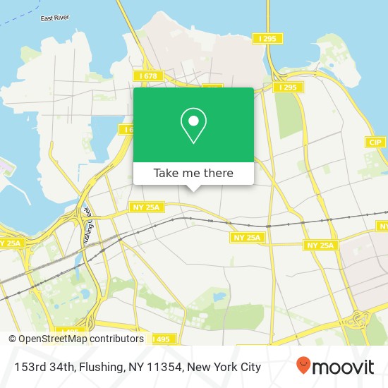 153rd 34th, Flushing, NY 11354 map