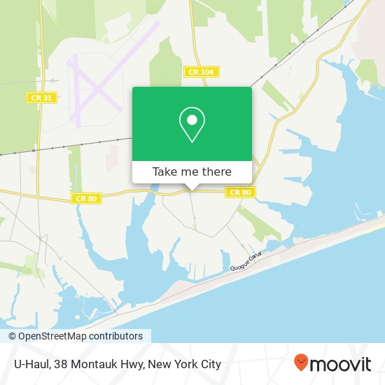 Mapa de U-Haul, 38 Montauk Hwy