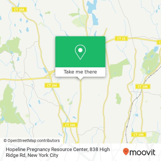 Mapa de Hopeline Pregnancy Resource Center, 838 High Ridge Rd