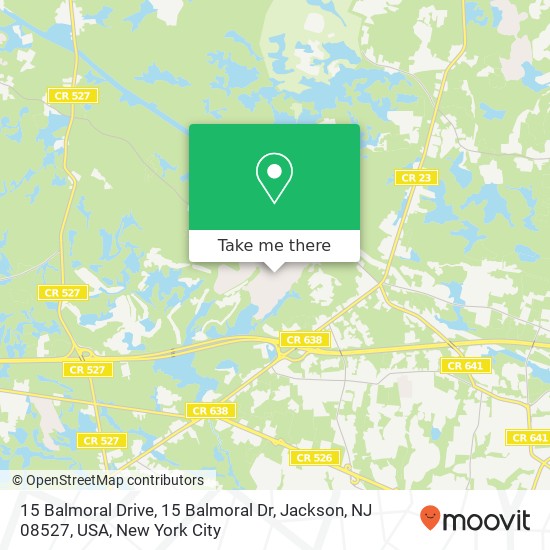 Mapa de 15 Balmoral Drive, 15 Balmoral Dr, Jackson, NJ 08527, USA