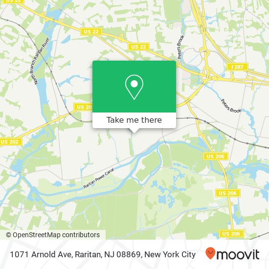 Mapa de 1071 Arnold Ave, Raritan, NJ 08869