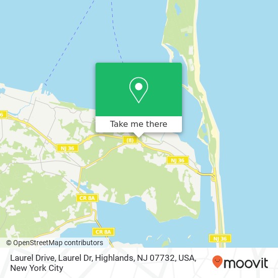 Mapa de Laurel Drive, Laurel Dr, Highlands, NJ 07732, USA