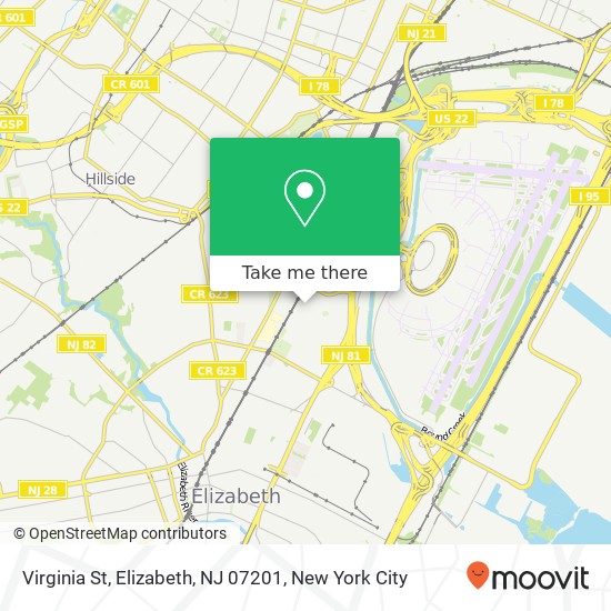 Virginia St, Elizabeth, NJ 07201 map