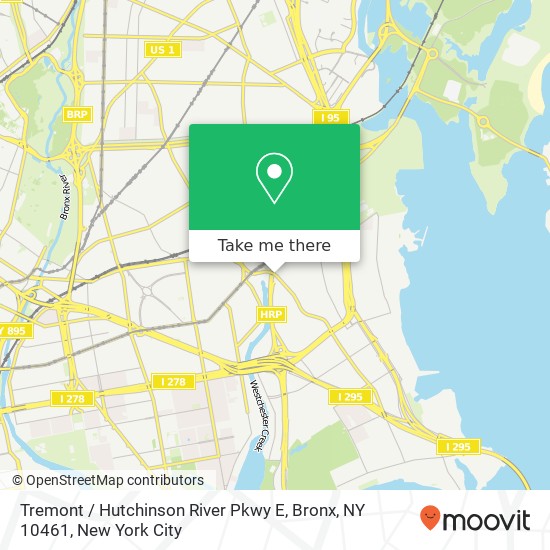 Tremont / Hutchinson River Pkwy E, Bronx, NY 10461 map