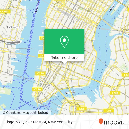 Mapa de Lingo NYC, 229 Mott St