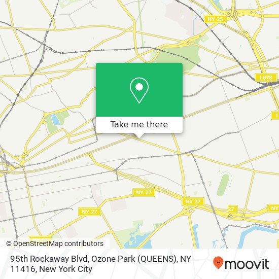 Mapa de 95th Rockaway Blvd, Ozone Park (QUEENS), NY 11416