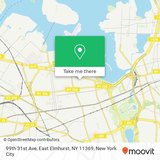 Mapa de 99th 31st Ave, East Elmhurst, NY 11369