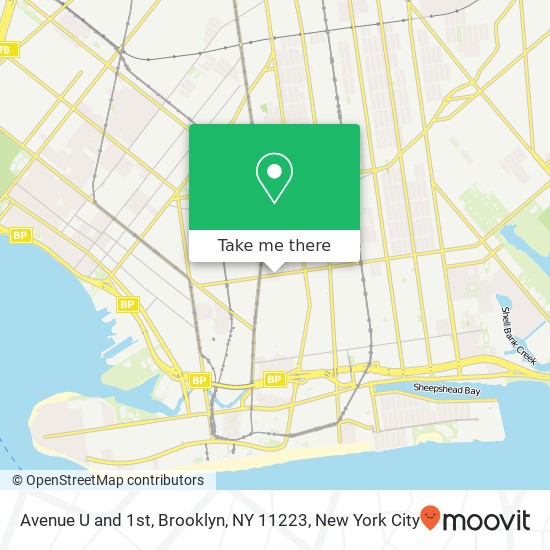 Mapa de Avenue U and 1st, Brooklyn, NY 11223