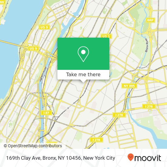 Mapa de 169th Clay Ave, Bronx, NY 10456