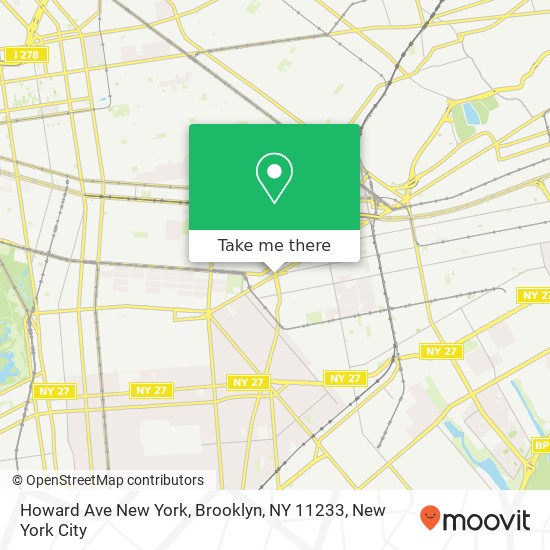 Mapa de Howard Ave New York, Brooklyn, NY 11233