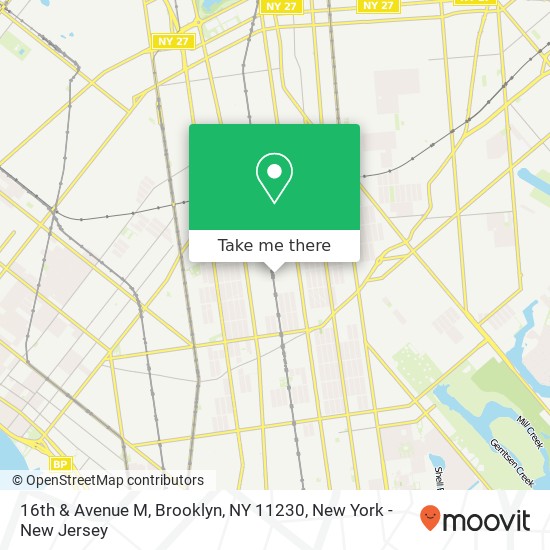 Mapa de 16th & Avenue M, Brooklyn, NY 11230