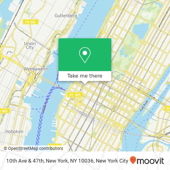10th Ave & 47th, New York, NY 10036 map