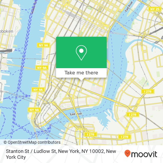 Mapa de Stanton St / Ludlow St, New York, NY 10002