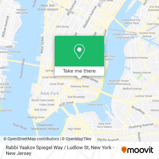 Rabbi Yaakov Spiegel Way / Ludlow St map