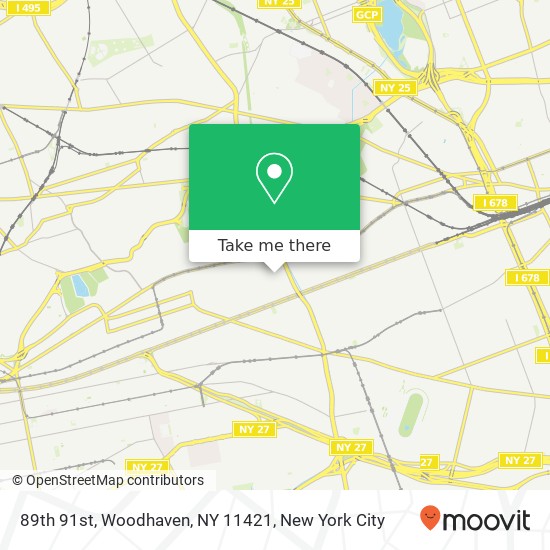 Mapa de 89th 91st, Woodhaven, NY 11421