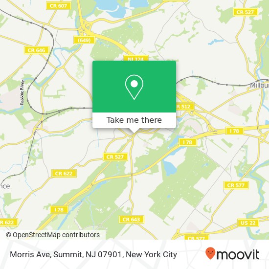 Mapa de Morris Ave, Summit, NJ 07901