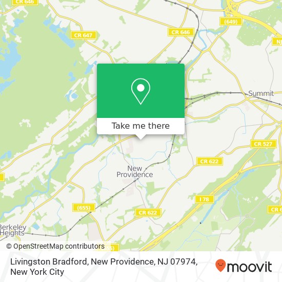 Mapa de Livingston Bradford, New Providence, NJ 07974
