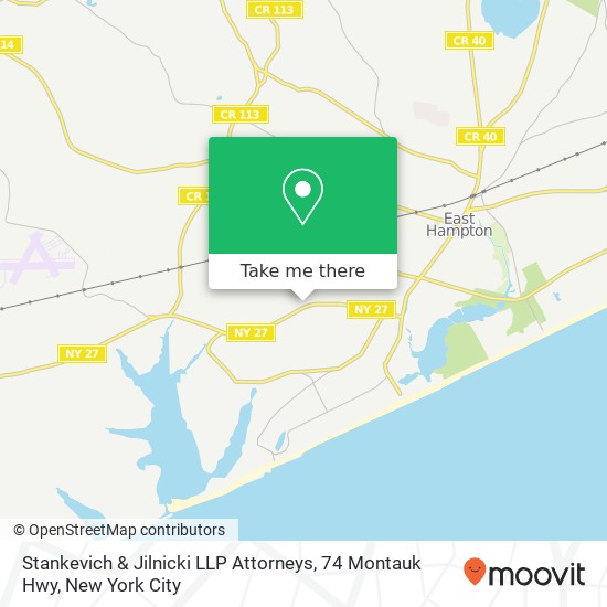 Stankevich & Jilnicki LLP Attorneys, 74 Montauk Hwy map