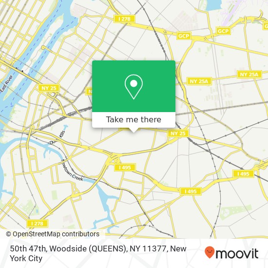 Mapa de 50th 47th, Woodside (QUEENS), NY 11377