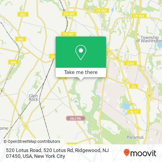 520 Lotus Road, 520 Lotus Rd, Ridgewood, NJ 07450, USA map