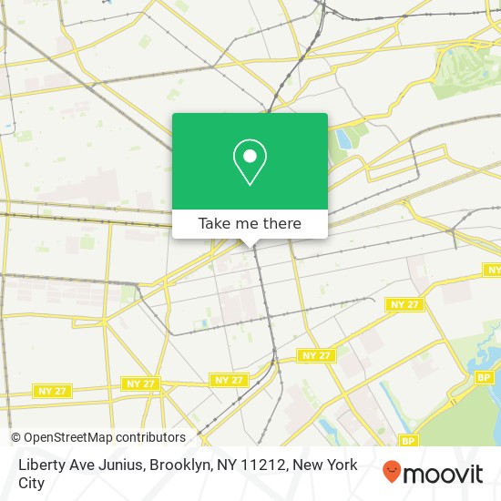 Mapa de Liberty Ave Junius, Brooklyn, NY 11212