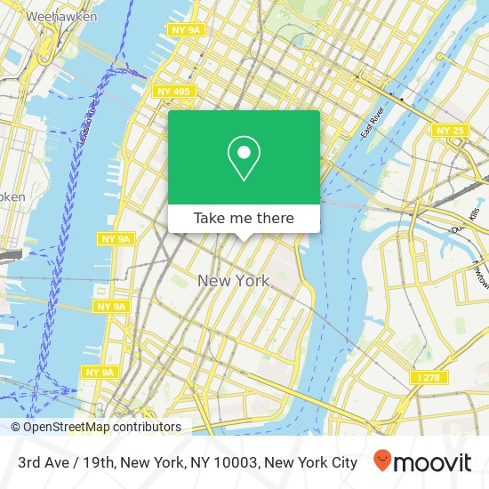 Mapa de 3rd Ave / 19th, New York, NY 10003