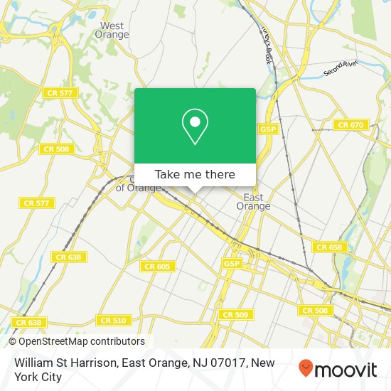 Mapa de William St Harrison, East Orange, NJ 07017