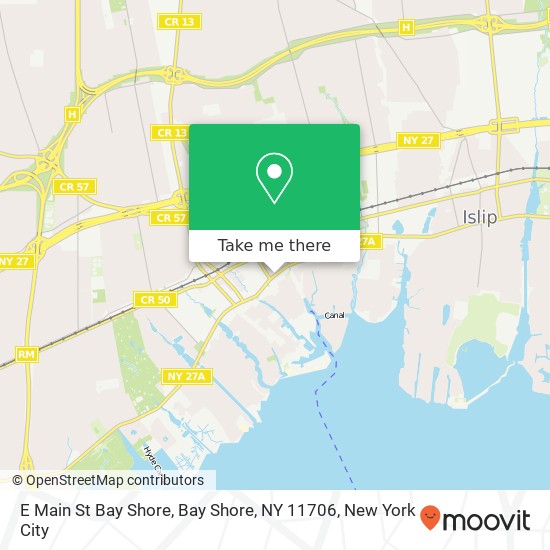 Mapa de E Main St Bay Shore, Bay Shore, NY 11706