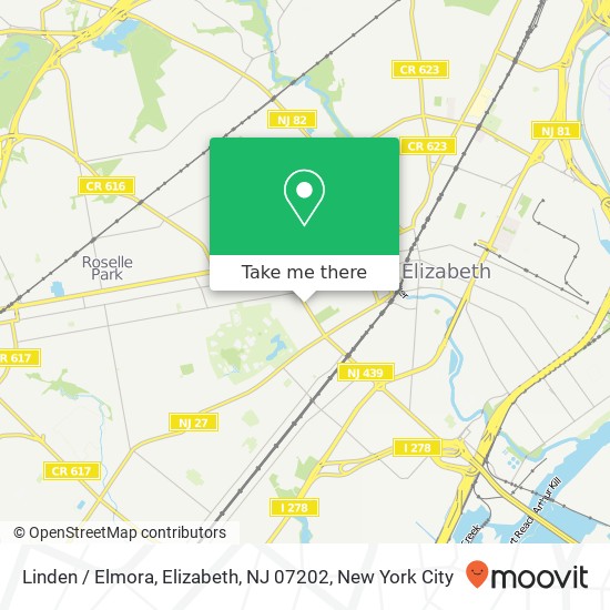 Mapa de Linden / Elmora, Elizabeth, NJ 07202