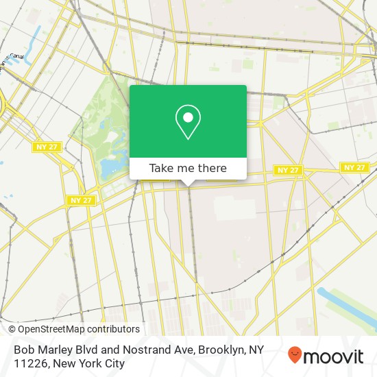 Bob Marley Blvd and Nostrand Ave, Brooklyn, NY 11226 map