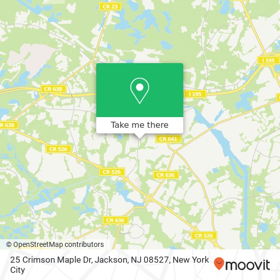 Mapa de 25 Crimson Maple Dr, Jackson, NJ 08527