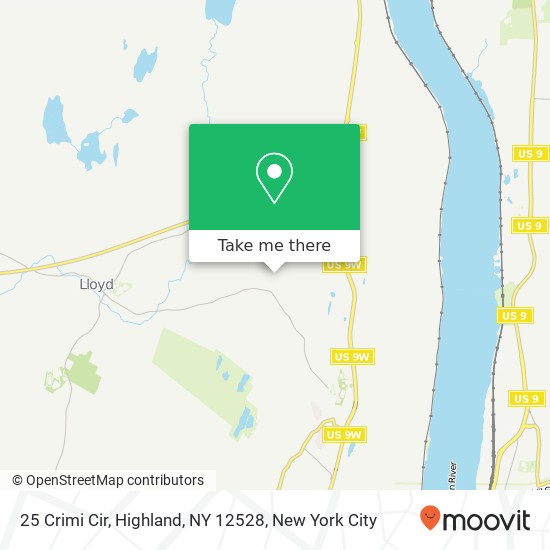 Mapa de 25 Crimi Cir, Highland, NY 12528