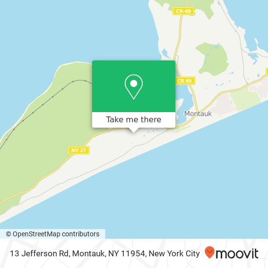 Mapa de 13 Jefferson Rd, Montauk, NY 11954