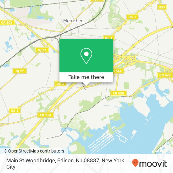 Mapa de Main St Woodbridge, Edison, NJ 08837