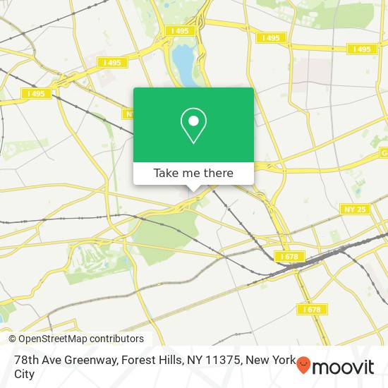 78th Ave Greenway, Forest Hills, NY 11375 map