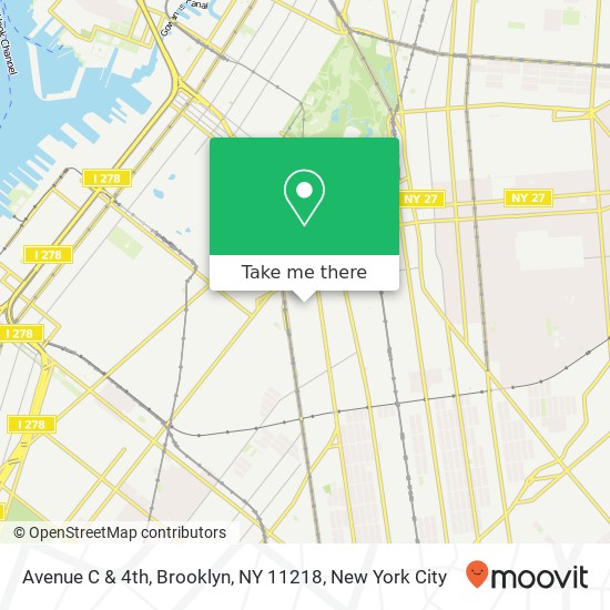 Avenue C & 4th, Brooklyn, NY 11218 map