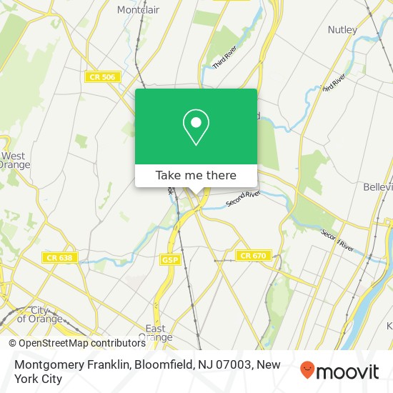 Mapa de Montgomery Franklin, Bloomfield, NJ 07003