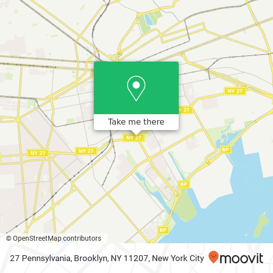 Mapa de 27 Pennsylvania, Brooklyn, NY 11207