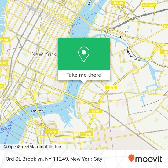 Mapa de 3rd St, Brooklyn, NY 11249