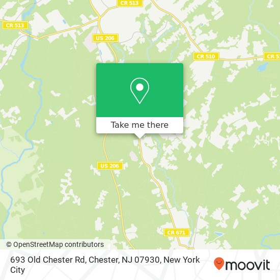 Mapa de 693 Old Chester Rd, Chester, NJ 07930